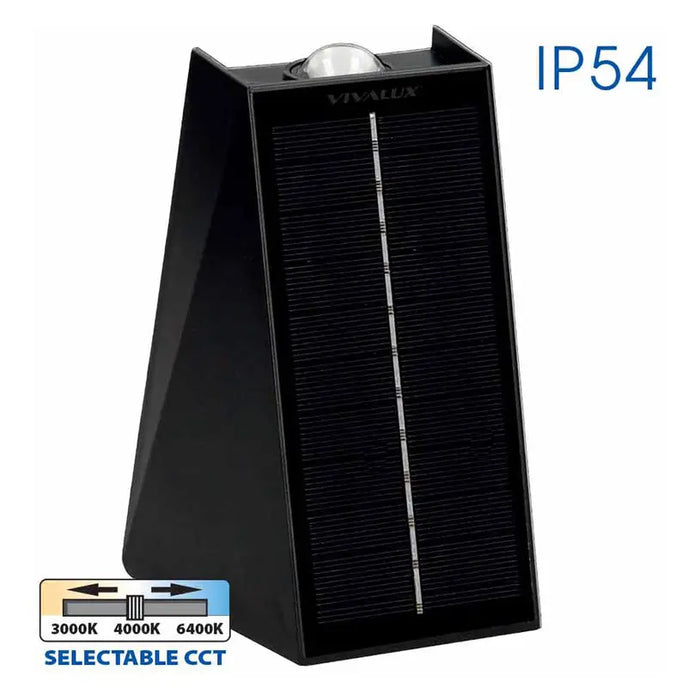 LED SOLAR WALL LIGHT 4W 3000-6400K IP54 VIVALUX POLUX - Соларни лампи<<<Външно