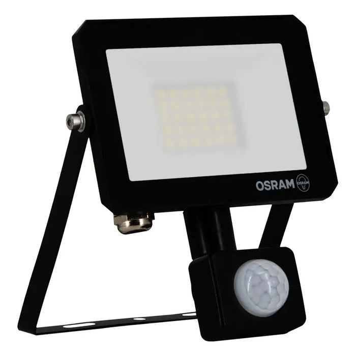 LED SPOTLIGHT WITH SENSOR 20W 1800LM 6500K IP65 BLACK OSRAM FL LUX - Прожектори<<<Външно
