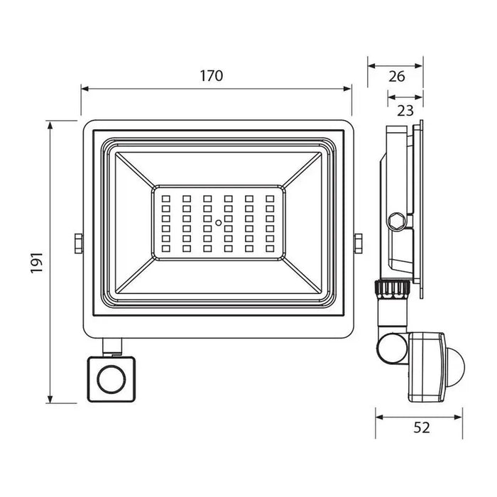 LED SPOTLIGHT WITH SENSOR 50W 6400K 4000LM IP44 VIVALUX NYX - Прожектори<<<Външно осветление<<<Осветление<<<Praktiker