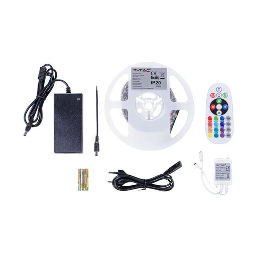 LED STRIP KIT 7/10W 60/5M IP20 RGB V-TAC - LED ленти и аксесоари<<<Вътрешно осветление<<<Мебели и