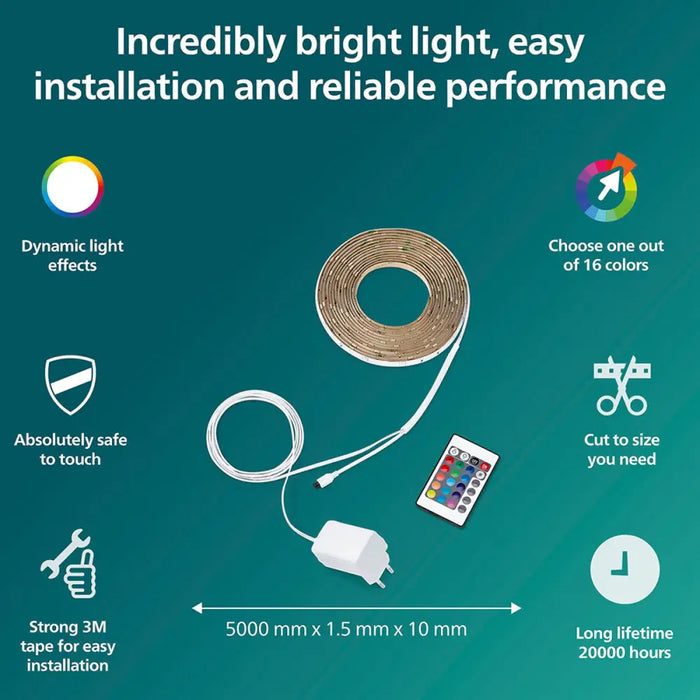 LED strips Philips White (2 Units) - Декорация и Осветление<<<Дом Градина<<<BigBuy&&&LED Осветление<<<Декорация и