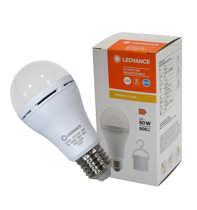 LED LAMP WITH LI-ION BATTERY E27 6500K 8W