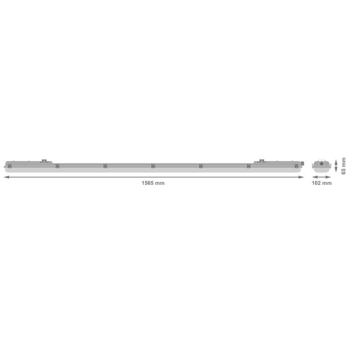 INDUSTRIAL LED LAMP DAMP PROOF HOUSING E IP65 1500 E 2XLAMP IP65 LEDVANCE