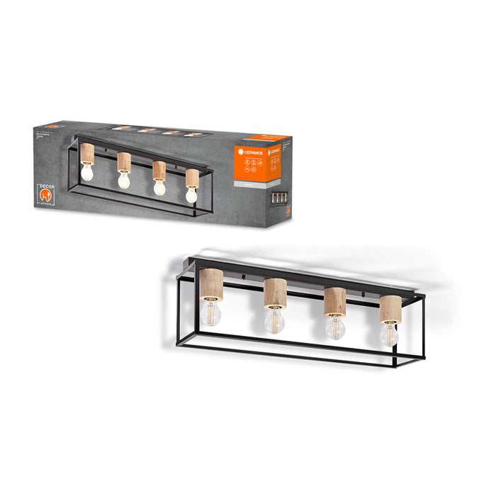 SPOTLIGHT 4XE27 BLACK/WOOD LEDVANCE NAIROBI