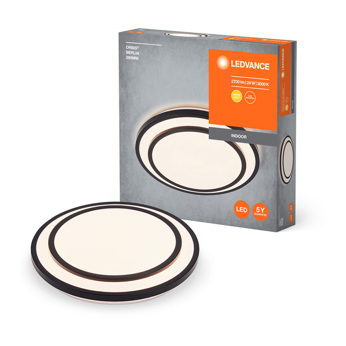 LED CEILING LAMP 24W 3000K 2700LM 39CM BLACK LEDVANCE BERLIN