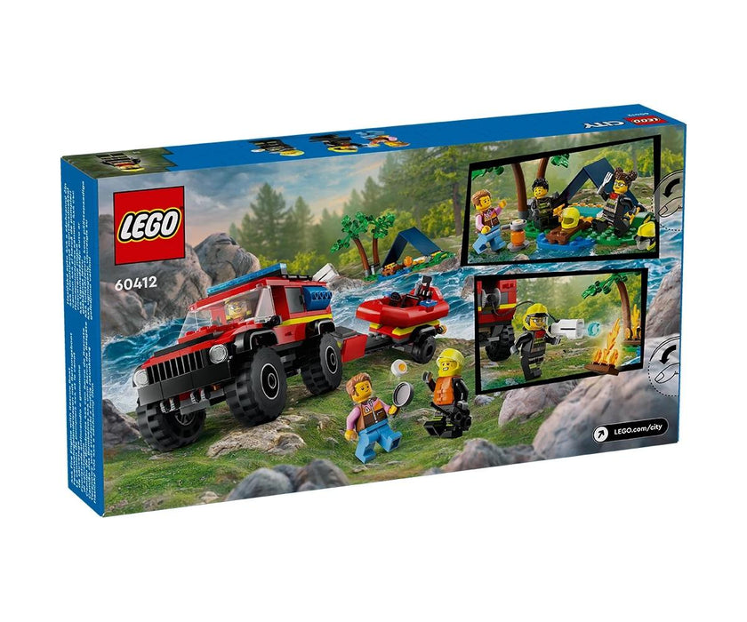 LEGO City - 4x4 Fire Truck with Rescue Boat - 60412 - Фигурки<<<Геймърска