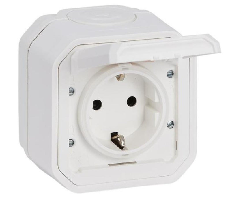 SOCKET 2P+E 16A IP55 WHITE PLEXO NEW