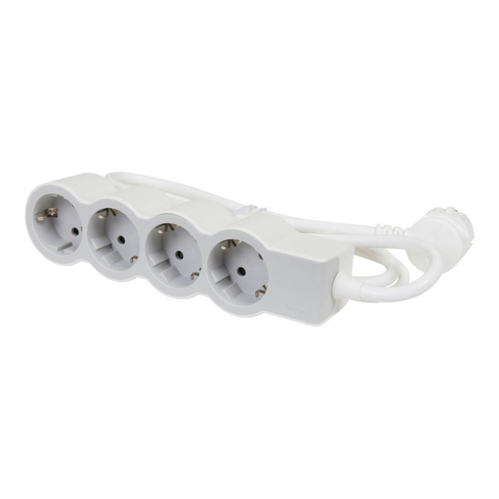 POWER SUPPLY WHITE/LIGHT GRAY LEGRAND 4 SOCKETS / 1.5 M. 694552