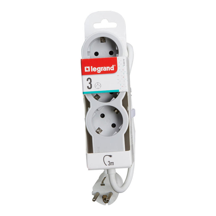 POWER SUPPLY WHITE/LIGHT GRAY LEGRAND 3 SOCKETS / 3 M. 694559