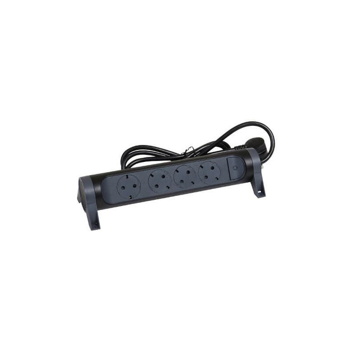 FLOOR SPLITTER 4x SHUKO ROTATING WITH CABLE 3m LEGRAND - BLACK/GRAY