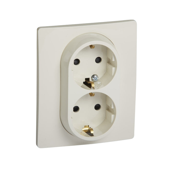 DOUBLE CONTACT SHUKO 16A WITH CHILD PROTECTION NILOE LEGRAND - CREAM