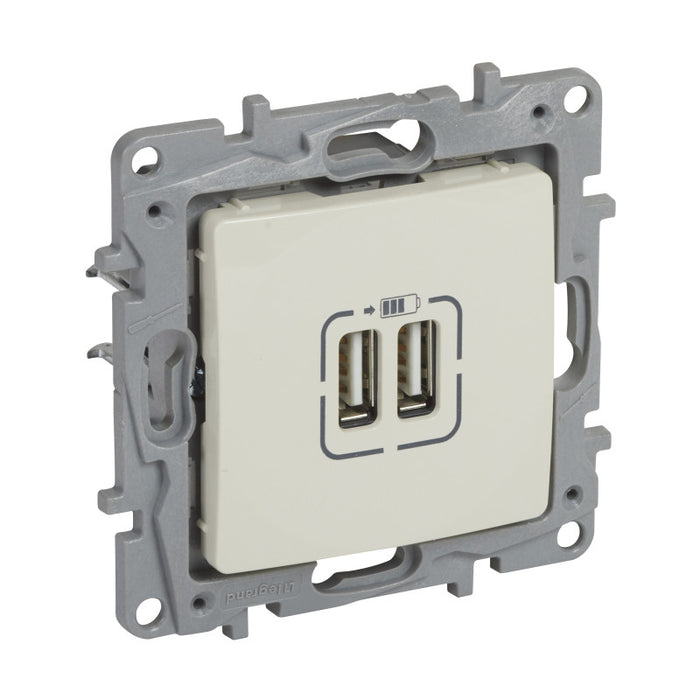 DOUBLE USB CHARGING SOCKET CREAM LEGRAND NILOE