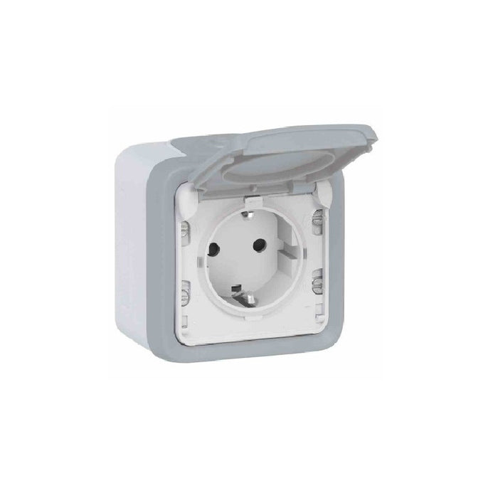 SCHUKO CONTACT FOR EXTERNAL INSTALLATION PLEXO LEGRAND - GREY