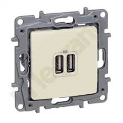 DOUBLE USB CHARGING SOCKET CREAM LEGRAND NILOE