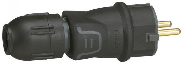 PLUG LGR 50340 2P+T 16A IP44 250V LEGRAND - BLACK