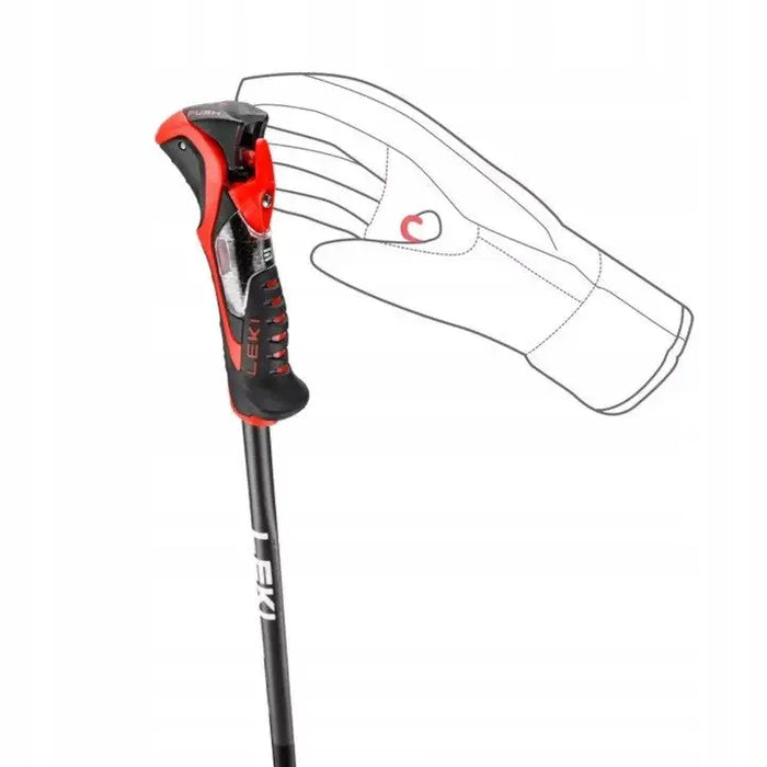 LEKI POLES 3D AIRFOIL black/red 125 - Poles for Nordic Walking and trekkingSIA-KNT<<<Sport accessoriesSIA<<<ActionPL