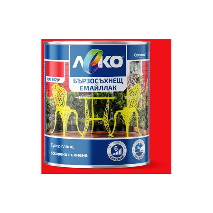 FAST DRYING ENAMEL RAL 3020 2.5 L LEKO