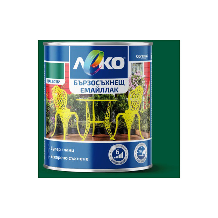 FAST DRYING ENAMEL RAL 6016 2.5 L LEKO