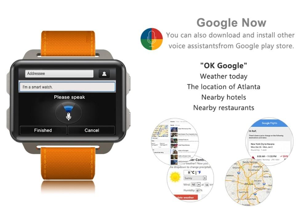 LEMFO LEM4 PRO Smart watch MTK6580 SIM card Android 5.1 1GB + 16GB 1200mAh battery Wifi 3G video call - Smart watches