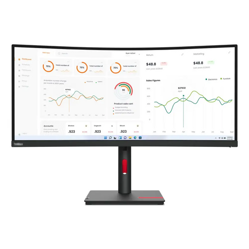 LENOVO ThinkVision T34w-30 34inch VA 3440x1440 21:9 60Hz 350cd/m2 4ms HDMI DP (P) - LCD