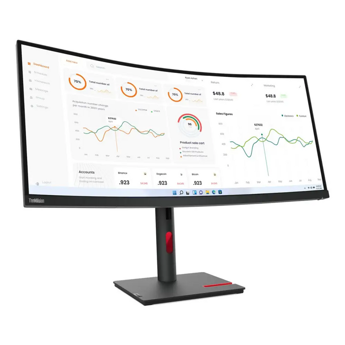 LENOVO ThinkVision T34w-30 34inch VA 3440x1440 21:9 60Hz 350cd/m2 4ms HDMI DP (P) - LCD