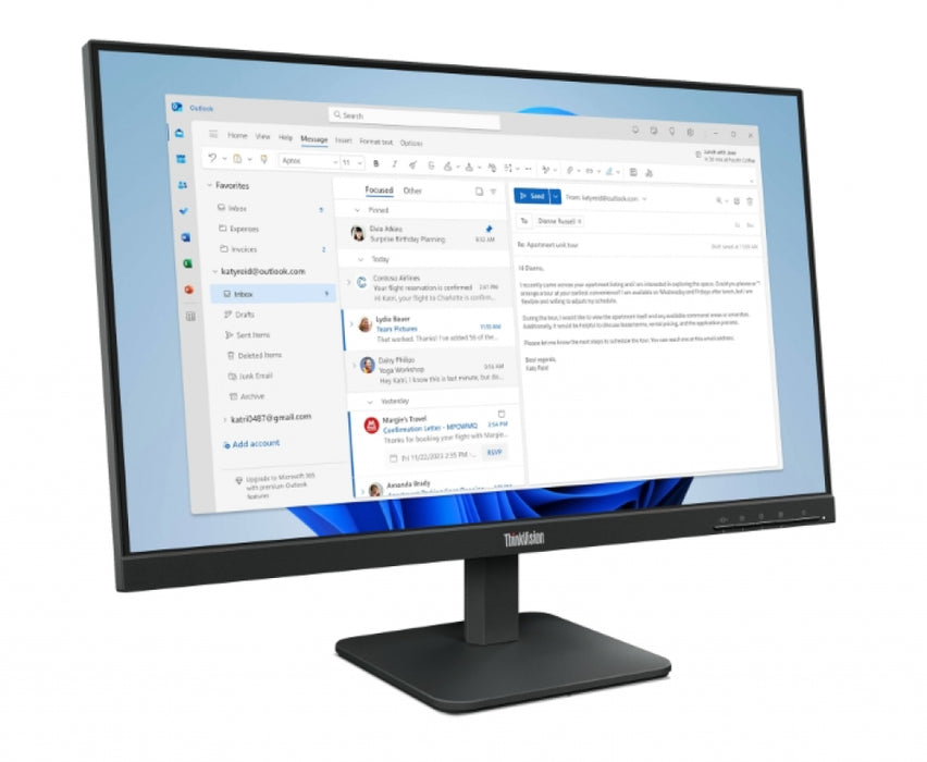 Monitor Lenovo ThinkVision S24-4e 23.8" IPS WLED, 1920x1080, 16:9, 4ms, 100Hz, 250 cd/m2, 1300:1, HD