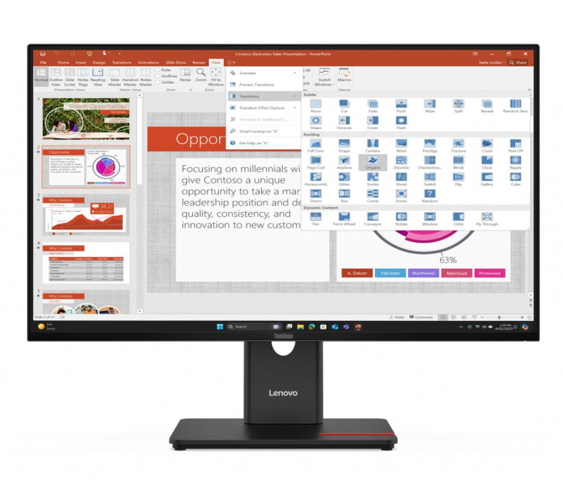 Monitor Lenovo ThinkVision T27-40 27" IPS, WLED, 1920x1080, 4ms, 48Hz - 120Hz, 300 cd/m2, 1500:1, HD