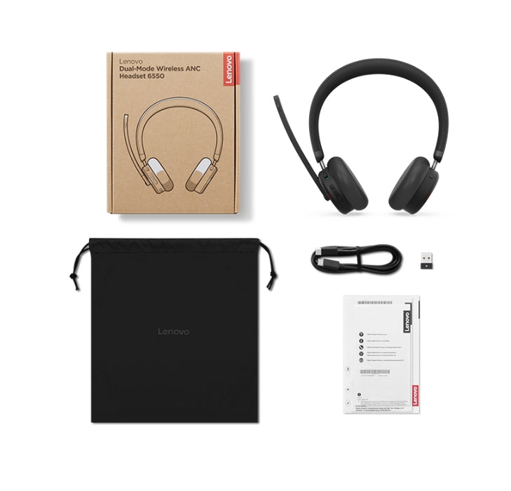 Lenovo Dual-Mode Wireless ANC Headset 6550 (USB-A, Teams)