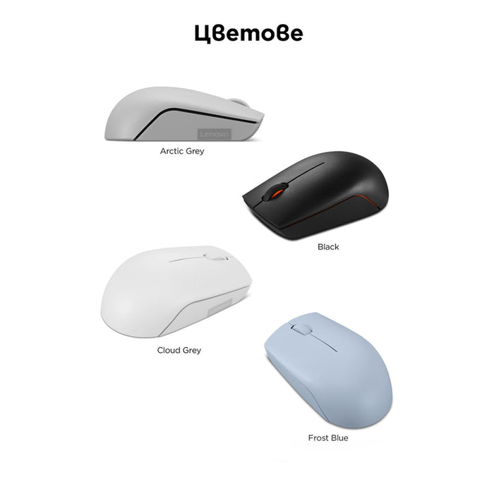 Wireless Mouse LENOVO 300 Arctic Grey GY51L15678 Wireless Compact Mouse