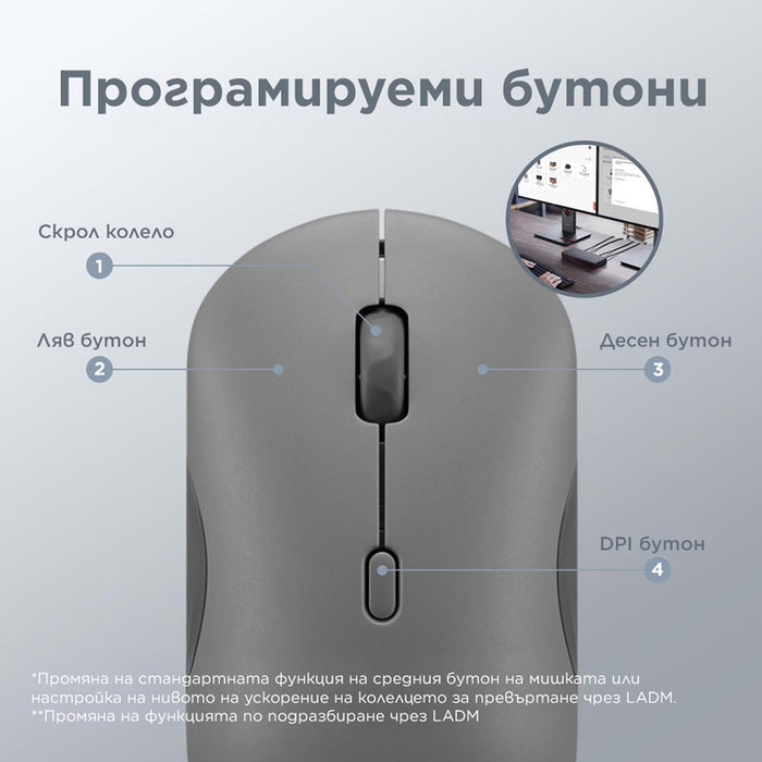 LENOVO 350 Bluetooth Silent Mouse Luna Grey