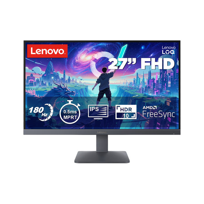 Monitor LENOVO LOQ 27Q-10 68F3GACBEU 0.233 mm, 178°/178°, IPS, 27.0 ", 68.6 cm, 2560x1440, 180.00 Hz, HDMI, DisplayPort, LUNAR GRAY