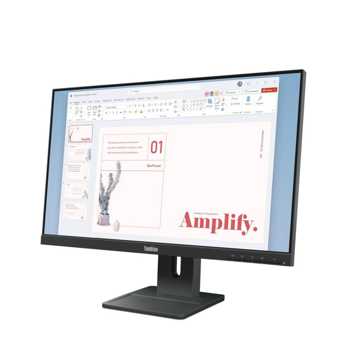 Lenovo ThinkVision E24-40 23.8" IPS, WLED, 1920x1080, 16:9, 4ms, 100Hz, 250 cd/m2, 1300:1, HDMI, DP, VGA, Speakers 2Wx2, Tilt, Swivel, Pivot, Height Adjust Stand