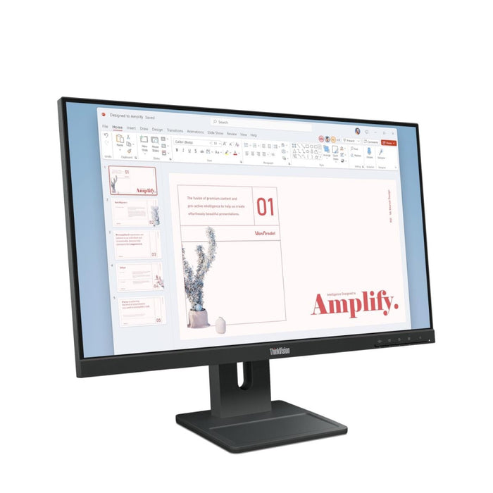 Lenovo ThinkVision E24-40 23.8" IPS, WLED, 1920x1080, 16:9, 4ms, 100Hz, 250 cd/m2, 1300:1, HDMI, DP, VGA, Speakers 2Wx2, Tilt, Swivel, Pivot, Height Adjust Stand