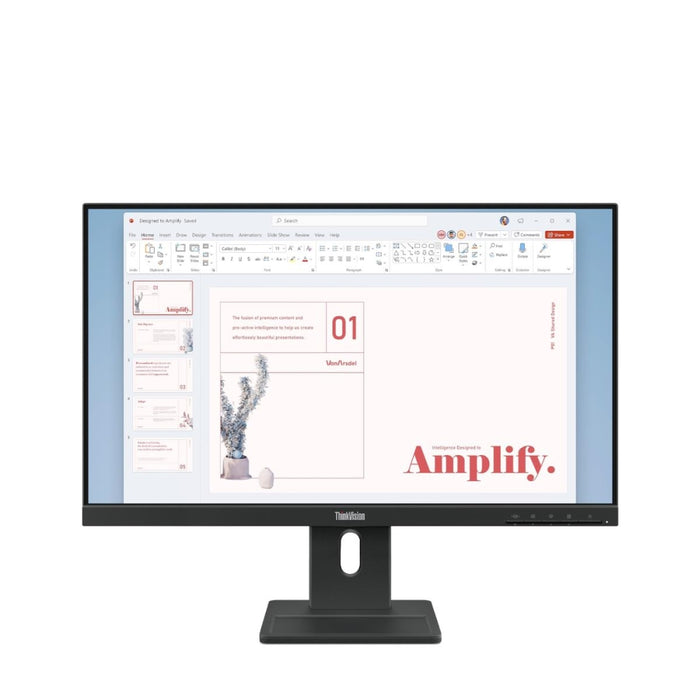 Lenovo ThinkVision E24-40 23.8" IPS, WLED, 1920x1080, 16:9, 4ms, 100Hz, 250 cd/m2, 1300:1, HDMI, DP, VGA, Speakers 2Wx2, Tilt, Swivel, Pivot, Height Adjust Stand