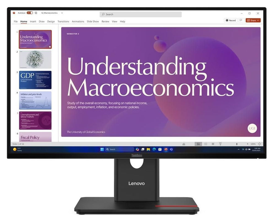Lenovo ThinkVision T24D-40 23.8" IPS, 16:9, 1920x1080, 1500:1, 4/6ms, 120Hz, HDMI, DP, RJ-45, USB, Tilt, Swivel, Pivot, Height Adjust Stand