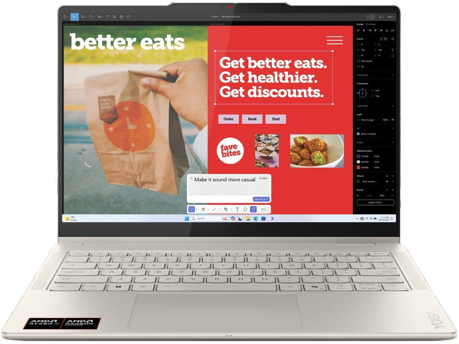 LENOVO Yoga 7 2-in-1 AMD Ryzen AI 5 340 14inch WUXGA OLED 400N Touch HDR 24GB DDR5 1TB PCIe W11H Seashell