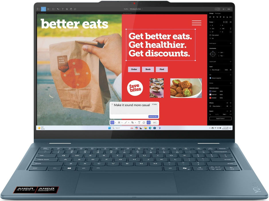 LENOVO Yoga 7 2-in-1 AMD Ryzen AI 7 350 14inch 2.8K OLED 500N 120Hz Touch 32GB DDR5 1TB PCIe W11H Tidal Teal
