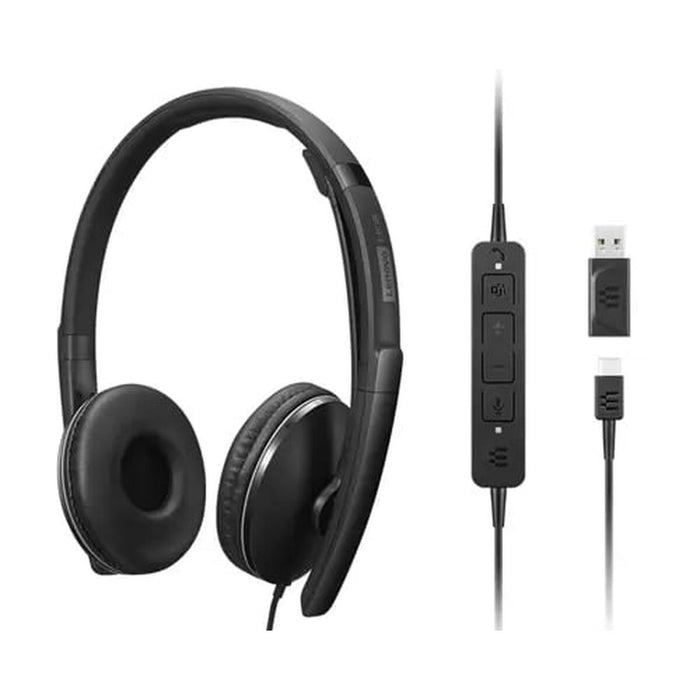 LENOVO Gen2 Headset on-ear wired USB-C black Certified for Microsoft Teams