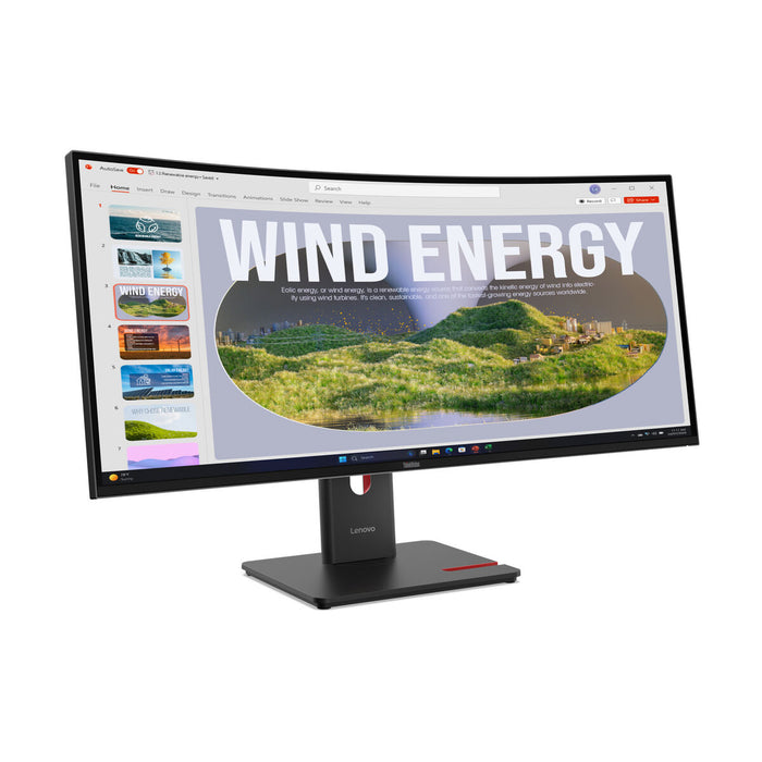 LENOVO ThinkVision T34WD-40 LED monitor curved 34inch 3440x1440 UWQHD 120Hz VA 300cd/m2 3000:1 HDR10 4ms HDMI DisplayPort USB-C 3y