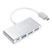 Lention 4in1 Hub USB-C to USB 3.0 + 2x USB 2.0 + USB-C (silver) - Hubs<<<IT Accessories<<<InnproXML