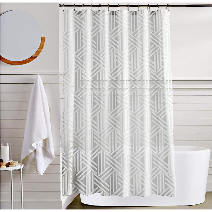 LEROY SILVER BATHROOM CURTAIN