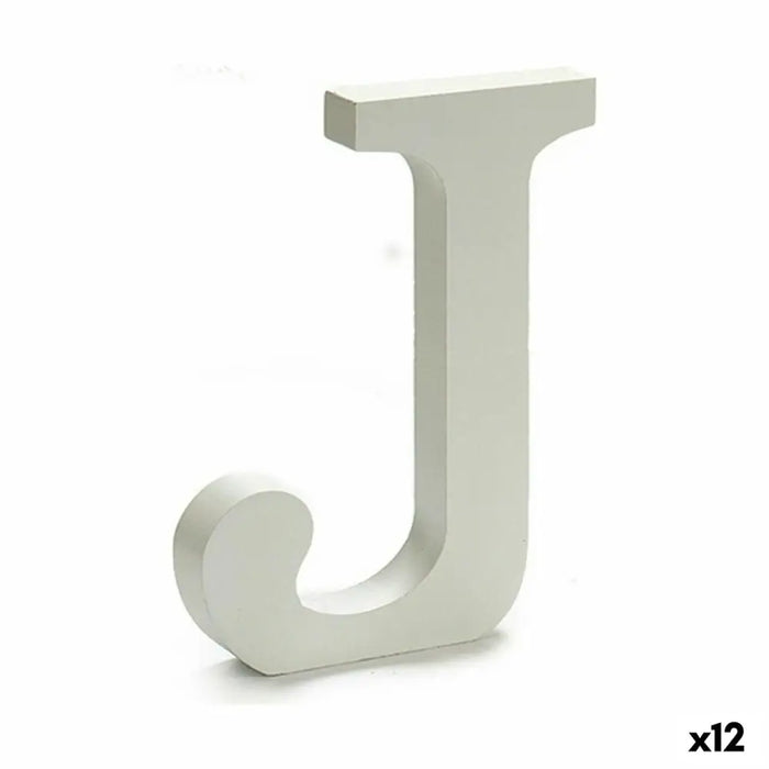 Letter Pincello J White 1,8 x 21 x 17 cm (12 Units) - Декорация и Осветление<<<Дом Градина<<<BigBuy&&&Други артикули за