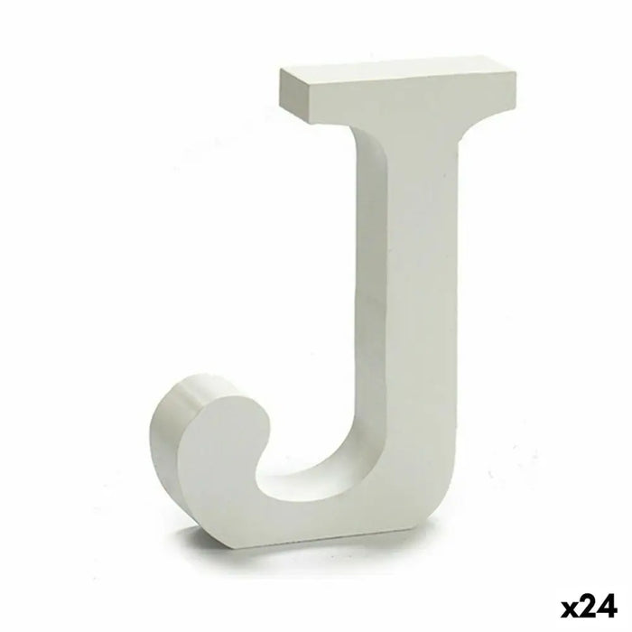 Letter Pincello J White Wood 2 x 11 cm 2 x 16 x 14,5 cm (24 Units) - Декорация и Осветление<<<Дом