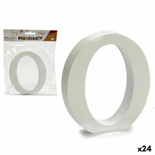 Letter Pincello O White Wood 2 x 16 x 14,5 cm (24 Units) - Декорация и Осветление<<<Дом Градина<<<BigBuy&&&Други