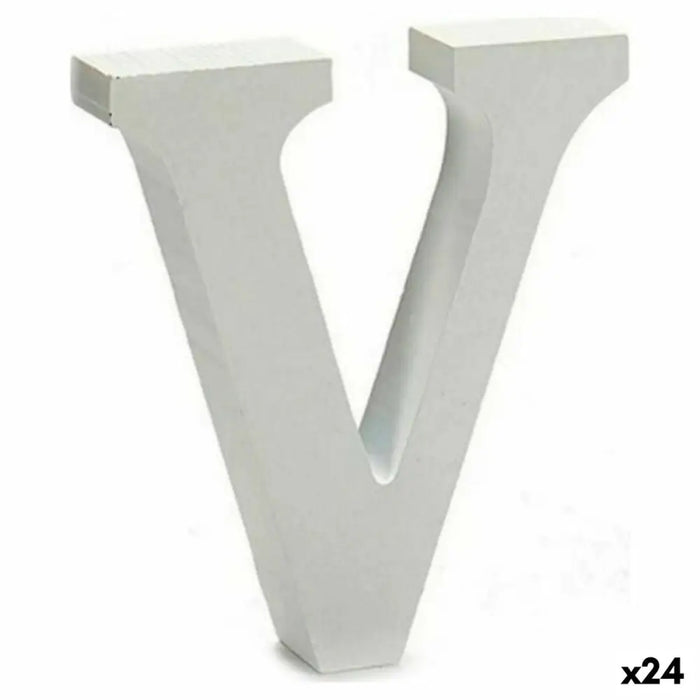 Letter Pincello V White 2 x 11 cm 2 x 16 x 14,5 cm (24 Units) - Декорация и Осветление<<<Дом Градина<<<BigBuy&&&Други