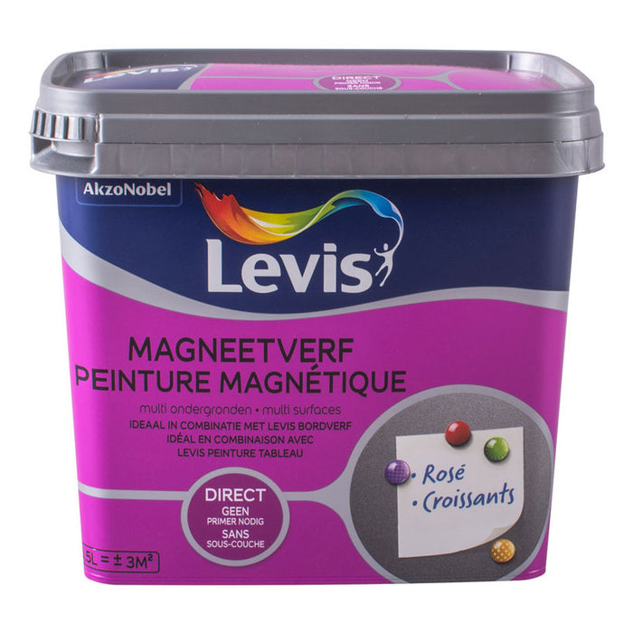 WATER-SOLUBLE MAGNETIC PAINT GRAY MAT 0.5 L LEVIS