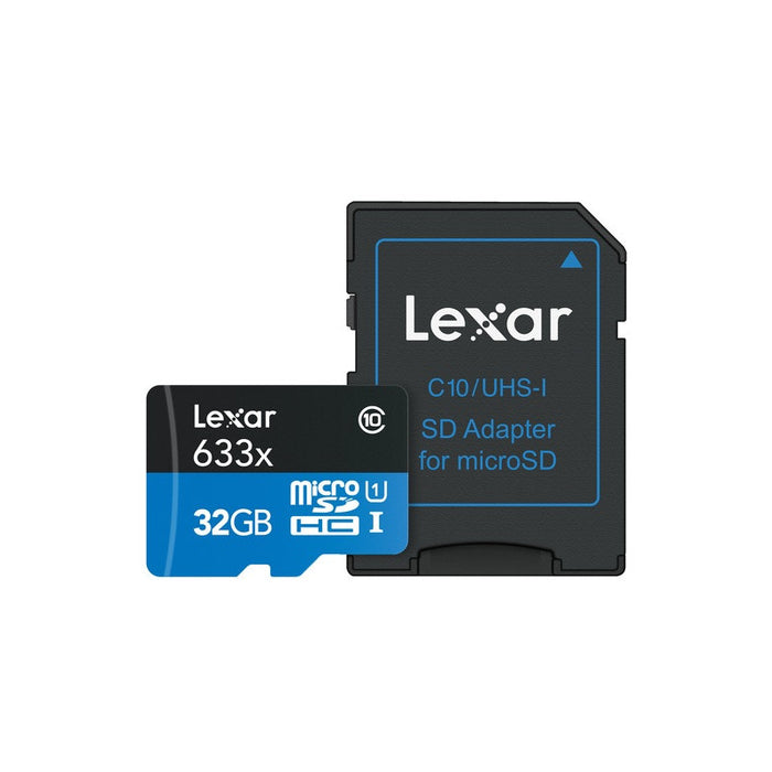 MEMORY CARD micro SDHC 32GB 100MB/s UHS-I,A1,V10,U1,BLUE LEXAR