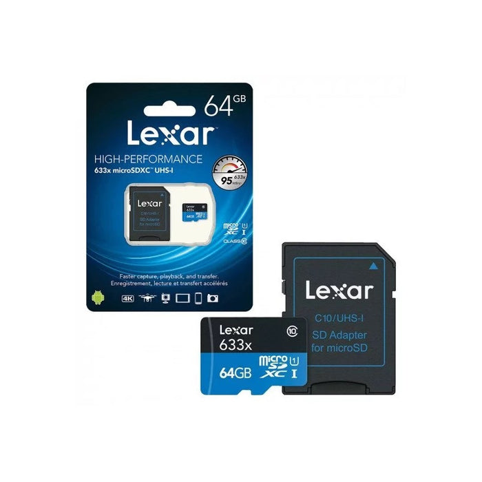 MEMORY CARD micro SDHC 64GB Cl10 100/45MB/s UHS-I,V30,U3 LEXAR