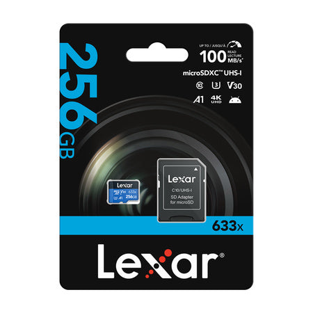 Lexar High-Performance 633x microSDXC 256GB memory card + SD adapter