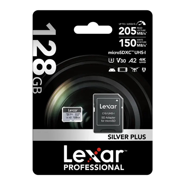Karta pamięci Lexar High-Performance Silver Plus microSDXC 128GB + adapter